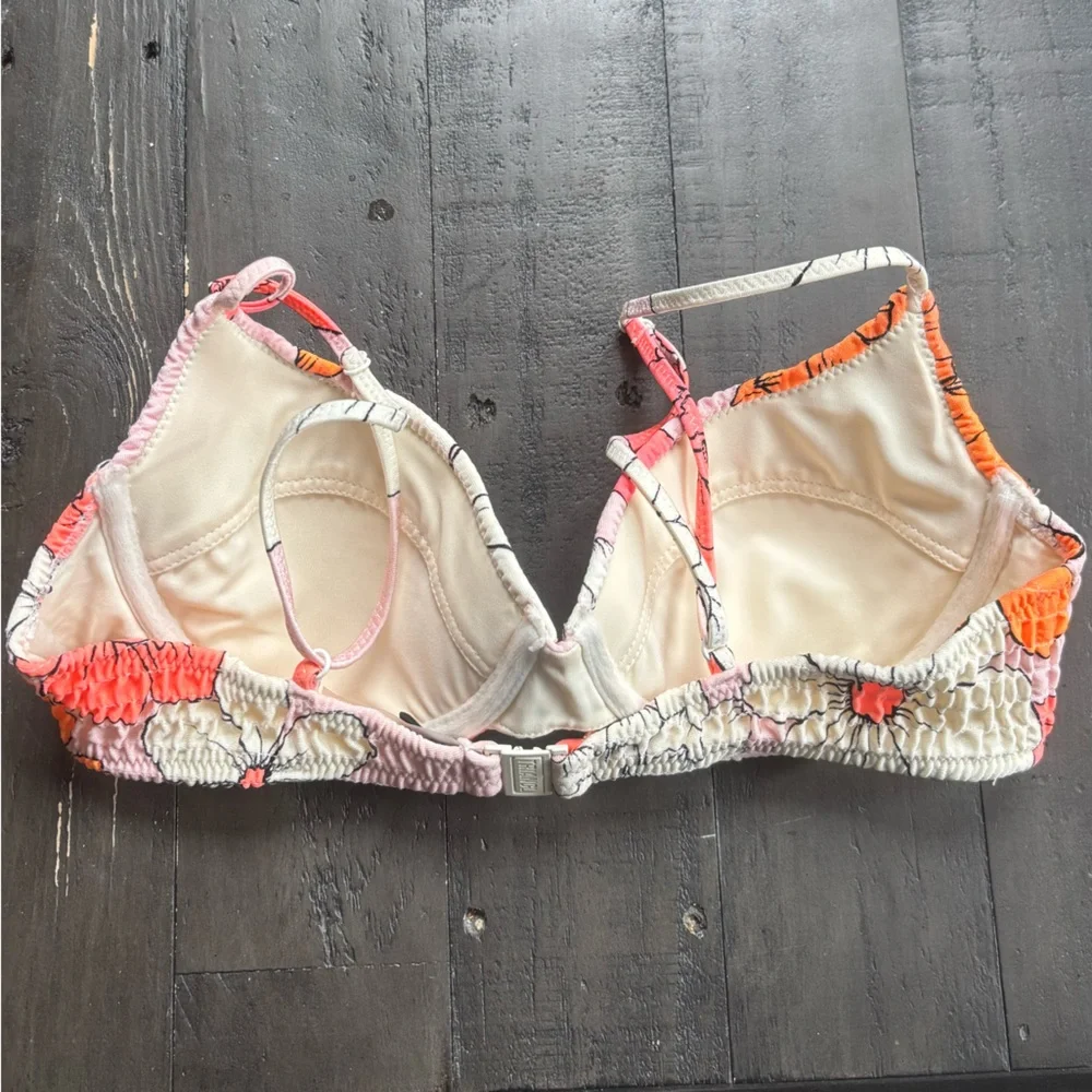 Triangl | Floral Bikini Top in Pink‎ and Orange